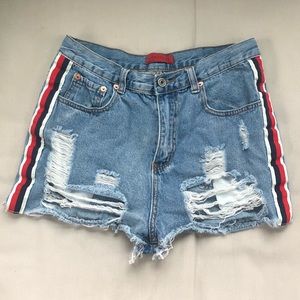 Signature Side Stripe Jean Shorts